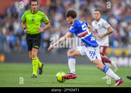 Genova, Italie. 03rd mai 2023. Stade Luigi Ferraris, Gênes, Italie, 03 mai 2023, Alessandro Zanoli (Sampdoria) pendant UC Sampdoria vs Torino FC - italian soccer série A Match Credit: Live Media Publishing Group/Alay Live News Banque D'Images