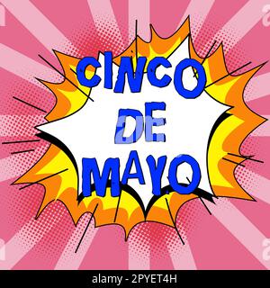 Texte montrant l'inspiration Cinco de Mayo. Approche commerciale célébration Mexico-américaine organisée sur 5 mai Banque D'Images