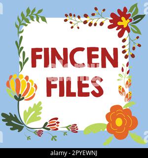 Symbole de texte indiquant les fichiers FinCEN. Idée d'entreprise transactions d'actifs et de passifs financiers Banque D'Images