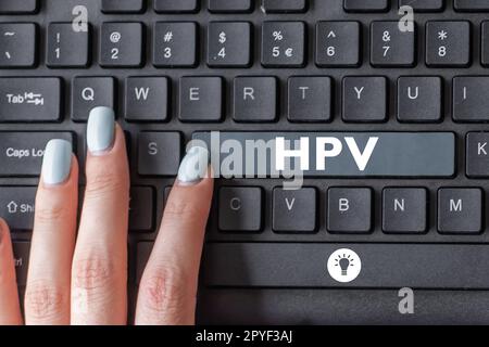 Signe de texte indiquant HPV. Aperçu de l'entreprise Groupe de virus qui affectent votre peau et les membranes humides Banque D'Images