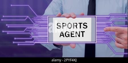 Agent sportif d'affichage conceptuel. Business idée personne gère le recrutement pour recruter les meilleurs joueurs de sport pour une équipe Banque D'Images