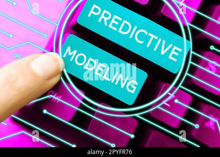 Signe de texte montrant la modélisation prédictive. Présentation de l'entreprise stratégie de maintenance basée sur l'analyse prédictive Banque D'Images