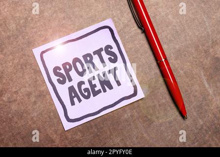 Agent sportif d'affichage conceptuel. Business idée personne gère le recrutement pour recruter les meilleurs joueurs de sport pour une équipe Banque D'Images