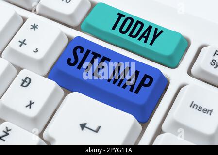 Affiche affichant le plan du site. Concept d'entreprise conçu pour aider les utilisateurs et les moteurs de recherche à naviguer sur le site Banque D'Images