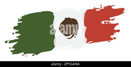Touches commémoratives colorées du drapeau mexicain sur fond blanc. Illustration de Vecteur