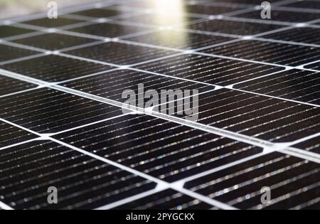 Gros plan d'un système solaire sur lequel le soleil brille Banque D'Images
