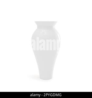 Vases blancs isolés sur blanc. 3d rendu Banque D'Images