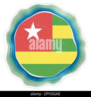 Drapeau Togo dans le cadre. Badge du pays. Panneau circulaire en couches autour du drapeau du Togo. Illustration vectorielle puissante. Illustration de Vecteur