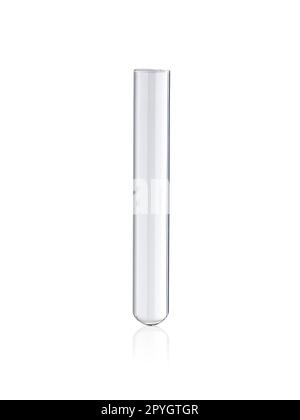 Tube à essai de laboratoire isolé sur blanc Banque D'Images