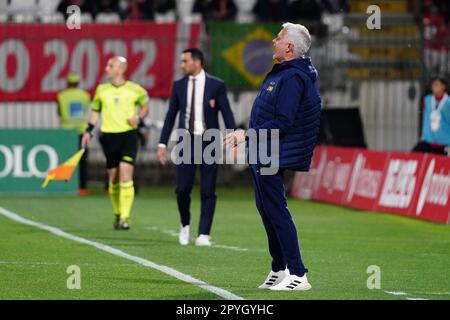 Monza, Italie - 03/05/2023, l'entraîneur-chef José' Mourinho (COMME Roma) pendant le championnat italien Serie Un match de football entre AC Monza et COMME Roma sur 3 mai 2023 au stade U-Power de Monza, Italie - photo Luca Rossini / E-Mage Banque D'Images