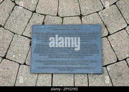 La plaque d'apprenti Angel à la Fountain Estate à Londonderry Banque D'Images