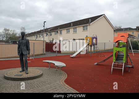 La sculpture d'apprenti Angel à la Fountain Estate à Londonderry Banque D'Images