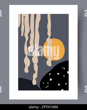 Abstrait forme l'imagination créative mur art imprimé. Décor contemporain avec imagination. Affiche imprimable de formes abstraites minimales. Mur Banque D'Images