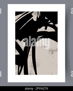 Abstrait chaos sombre postmodernisme mur art imprimé. Poster abstrait du chaos minimal imprimable. Œuvres d'art murales pour le design intérieur. Décoration contemporaine Banque D'Images