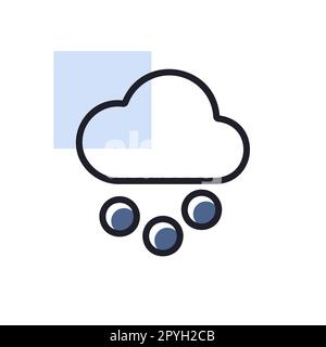 Nuage avec icône de vecteur de grain de neige. Signe de météorologie. Symbole graphique pour le site Web et les applications de voyage, de tourisme et de météo, design, logo, application, interface utilisateur Banque D'Images