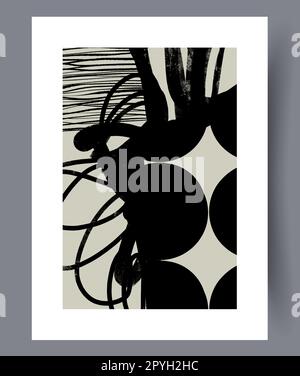 Imprimé mural à pois abstraits et lugubre. Décor contemporain avec imagination. Œuvres d'art murales pour le design intérieur. Vitesse d'impression min Banque D'Images