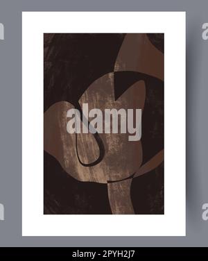 Abstrait imagination sombre chaos mur art imprimé. Décor contemporain avec chaos. Œuvres d'art murales pour le design intérieur. Imprimable minimale a Banque D'Images