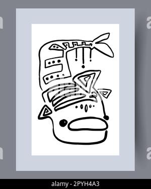 Imprimé mural de baleine surréaliste à motif poisson animal Banque D'Images