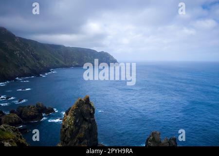 Falaises de Cape Ortegal et océan atlantique, Galice, Espagne Banque D'Images