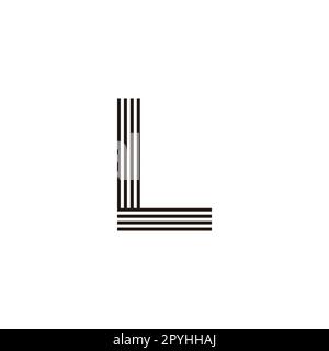 Lettre L lignes, plier le symbole géométrique logo vecteur simple Illustration de Vecteur