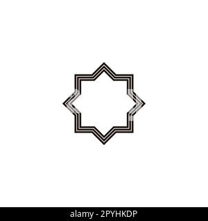 Figure, trois lignes, symbole géométrique islamique simple logo vecteur Illustration de Vecteur