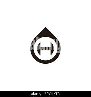 Lettre H symbole géométrique goutte d'eau logo simple vecteur Illustration de Vecteur
