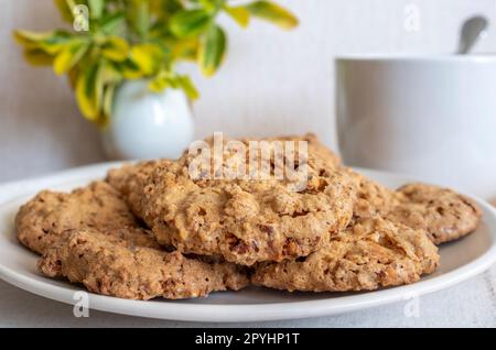 Caprichos de Santiago. biscuits aux amandes, sucre et œufs. Concept de gastronomie Banque D'Images