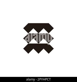 Lettre m, triple, carré symbole géométrique simple logo vecteur Illustration de Vecteur
