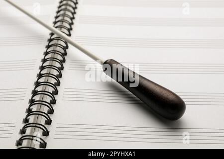 Bâton de conducteur sur feuille de plomb ouverte, gros plan Banque D'Images