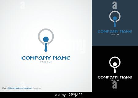 Logo Design of Business logo Company avec lettre O et cravate. Conception à vecteur plat. Illustration de Vecteur