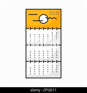 Calendrier mural avec dates, organiseur de gestion du temps élément de conception simple. Icône vectorielle de l'ordre du jour vectoriel. Planificateur de planning Web, papier avec mois et dat Illustration de Vecteur