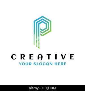 Résumé lettre initiale P logo. Elément de modèle de logo Flat Vector. Logo lettre P. icône du logo de la lettre p. Illustration de Vecteur