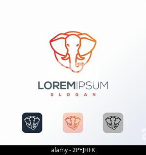 Modèle de logo éléphant abstrait vectoriel. Icône éléphant. Illustration de Vecteur