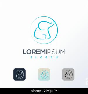 Modèle de logo éléphant abstrait vectoriel. Icône éléphant. Illustration de Vecteur