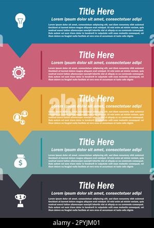 Brochure sur la gestion des informations commerciales, modèle de conception graphique vectoriel Banque D'Images