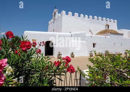 Eglise de Sant Jordi, originaria del siglo XV, Sant Jordi de Ses Salines, Ibiza, Baléares, Espagne Banque D'Images