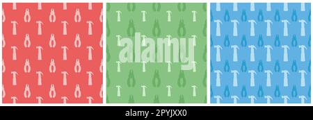 Ensemble de l'illustration de la conception du motif sans couture Happy Labor Day avec différentes professions dessinées à la main Banque D'Images