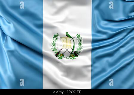 Drapeau du Guatemala à volant. 3D rendu Banque D'Images