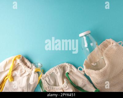 Ustensiles de magasinage sans plastique, ressources renouvelables, concept zéro déchet Banque D'Images