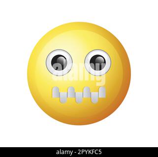 Émoticône de haute qualité sur fond blanc. Illustration vectorielle emoji à face zippée isolée. Illustration de Vecteur