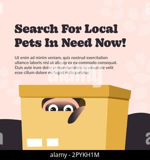 Recherchez les animaux de compagnie locaux dans Need Now ADS Banner Illustration de Vecteur