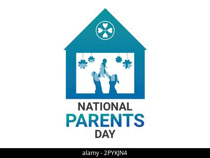Journée nationale des parents. Concept de vacances. Modèle pour arrière-plan, bannière, carte, affiche avec inscription de texte. Illustration vectorielle. Illustration de Vecteur