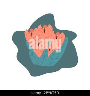 bouquet de tulipes de style dessiné à la main Illustration de Vecteur