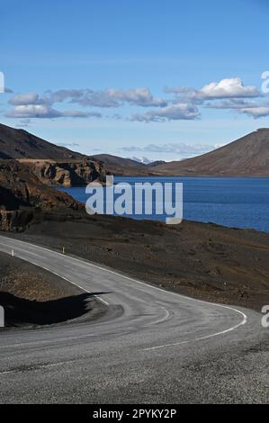 Route 42 sur la péninsule de Reykjanes, Islande. Banque D'Images