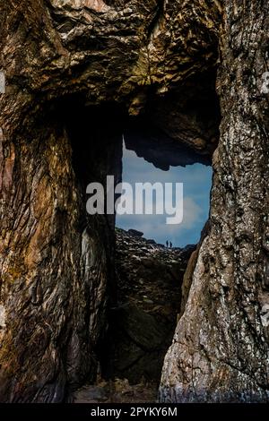 Grotte de Torhatten près de Bronnysund, Norvège. Banque D'Images