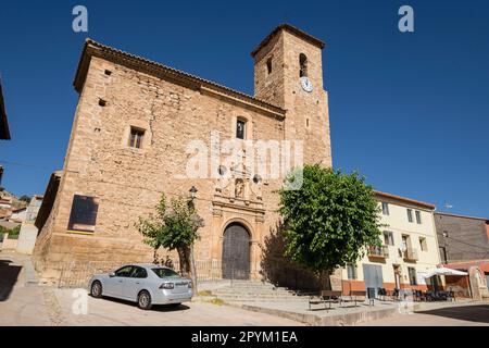 iglesia parroquial de San Juan Bautista, del siglo XVIII, El Poyo del CID municipio de Calamocha, provincia de Teruel, Aragón, Espagne, Europe Banque D'Images