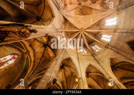 coro y Abside, iglesia gotica de Santa Eulalia, siglos XIV-XIX, plaza de Santa Eularia, Mallorca, Islas Baleares, España Banque D'Images