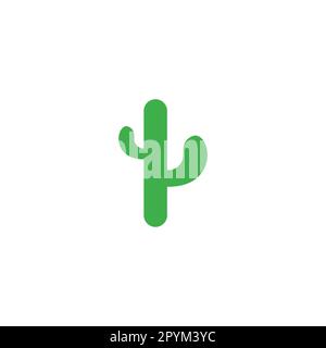 Cactus, symbole géométrique plante simple logo vecteur Illustration de Vecteur