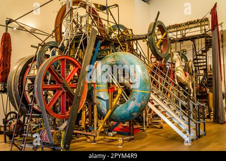 L'œuvre du peintre et sculpteur suisse Jean Tinguely dans le Musée Tinguely, qui présente une exposition permanente de son œuvre, Bâle, Suisse Banque D'Images