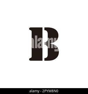 Lettre B nombre 3 hors symbole géométrique logo vecteur simple Illustration de Vecteur